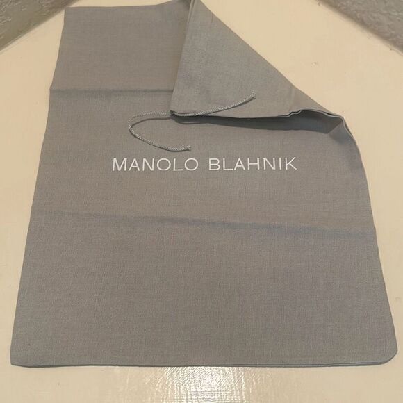 Monolo Blahnik Drawstring Top Dust Cover Gray Luxury Logo Travel Storage Bag - Picture 5 of 5
